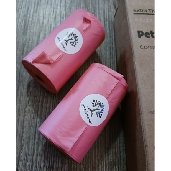 60 Compostable Dog Waste Bags - Pink - Picture 4 of 7